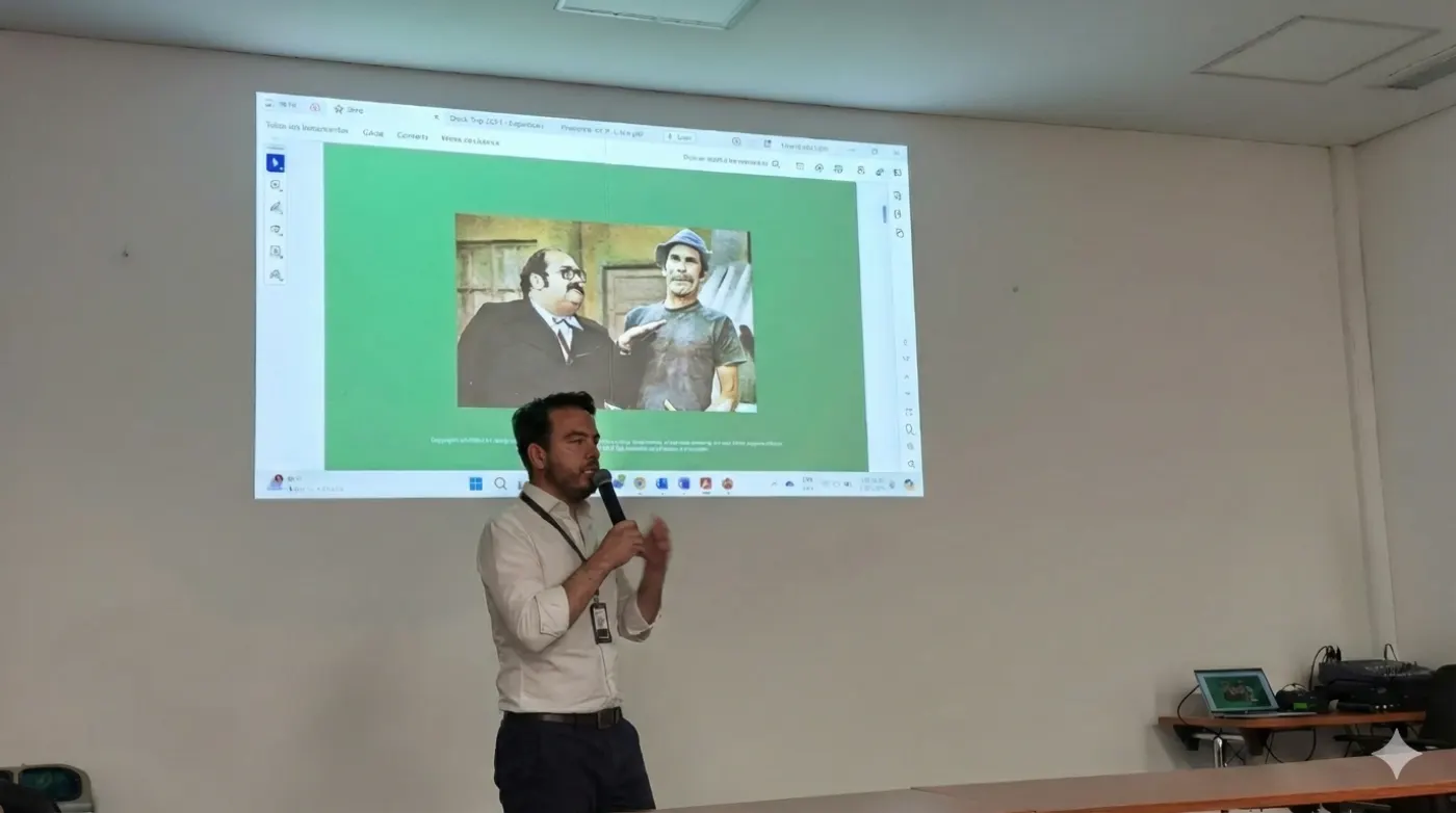 Federico giving a talk